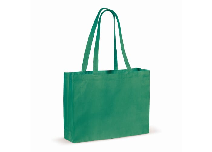 Tote bag promotionnel coton recyclé avec soufflet 140g Vert foncé